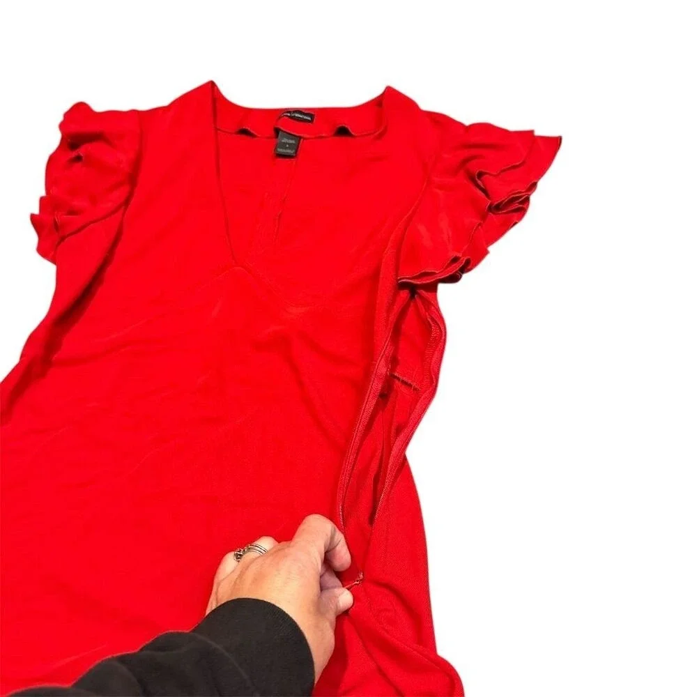 Vintage MODA Women's Red‎ Midi Dress Short Sleeve Size 8